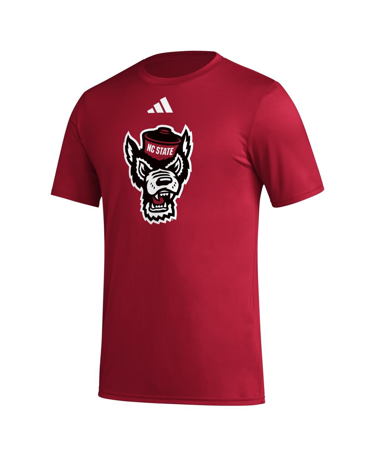 Adidas Men'sNc State Wolfpack Primary Locker Logo Pre-Game Aeroready T-Shirt - Red