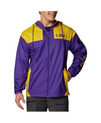 Columbia Men s Purple LSU Tigers Flash Challenger Omni Shade Full Zip Windbreaker Hoodie Jacket Macy s