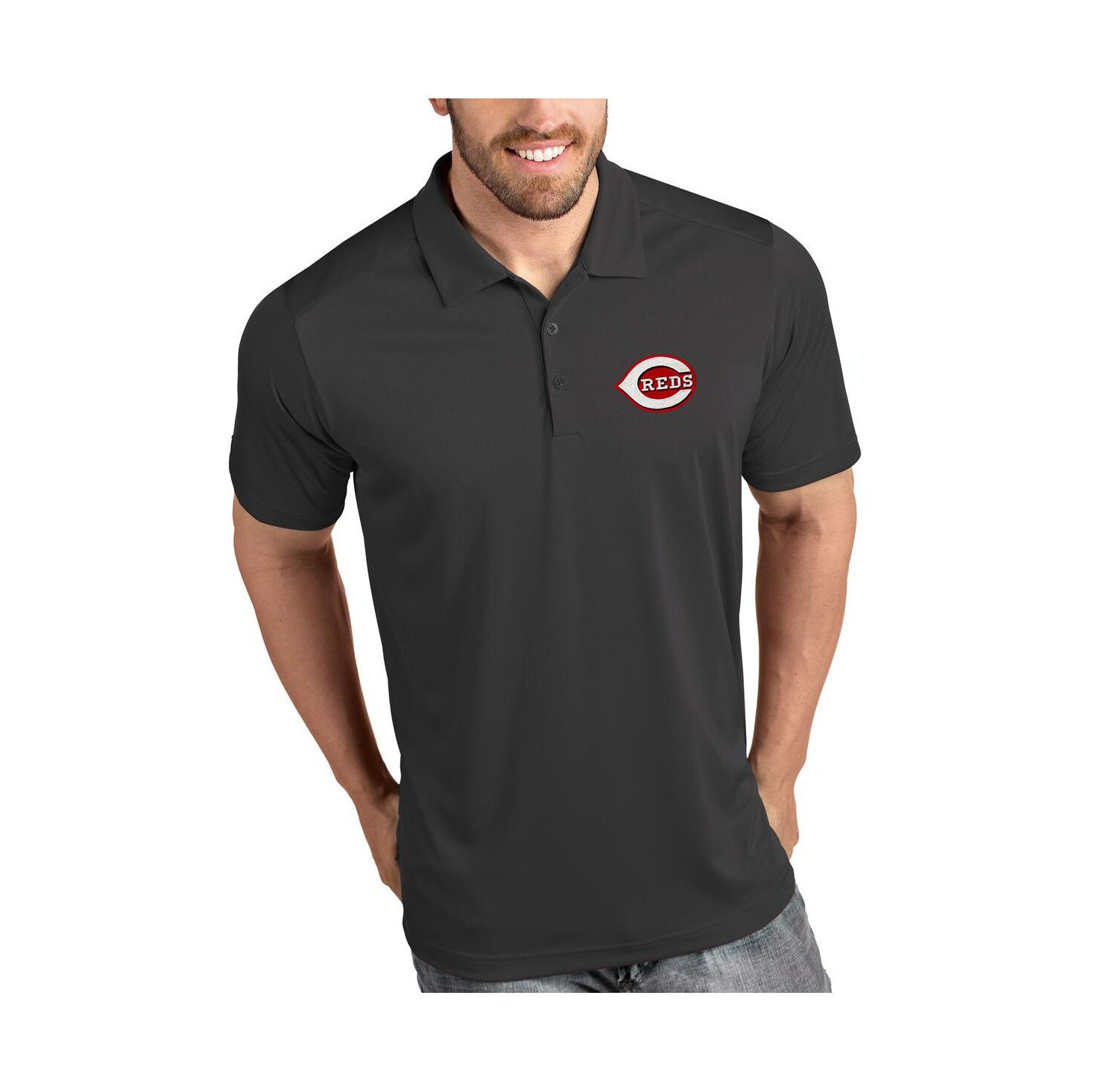 Men's Gray Cincinnati Reds Tribute Polo