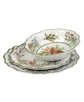 Winters Forest 12-Pc. Melamine Dinnerware Set, Service for 4