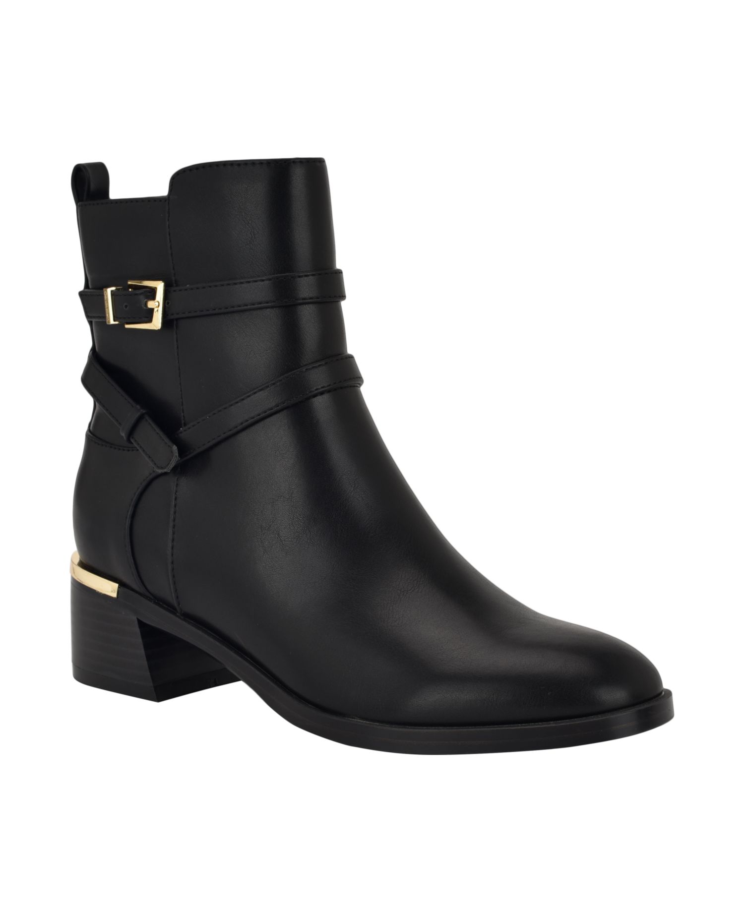 Women's Jasen Buckle Strap Block Heel Booties