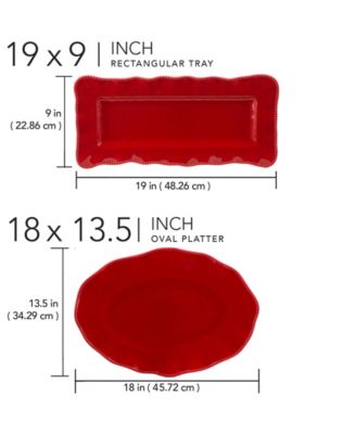 Perlette Red 2-Pc. Platter Set