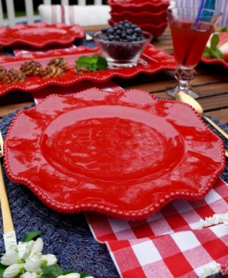 Perlette Red Dinner Plates, Set of 4