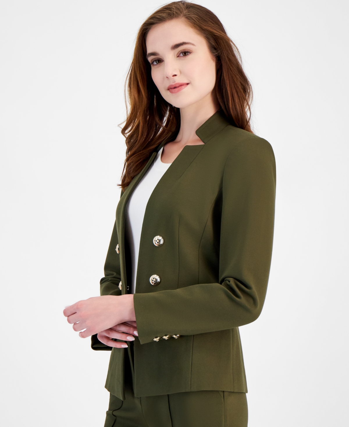 Tahari Asl Women's Ponte Faux Double-Breasted Jacket