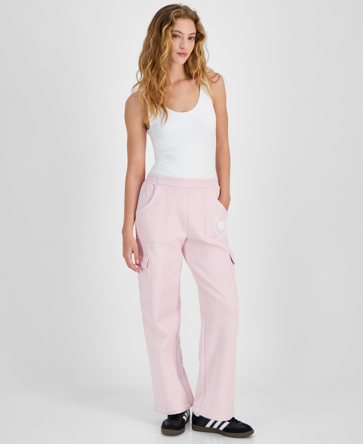 Juniors' Cozy Cargo Sweatpants - Ballet Slippers