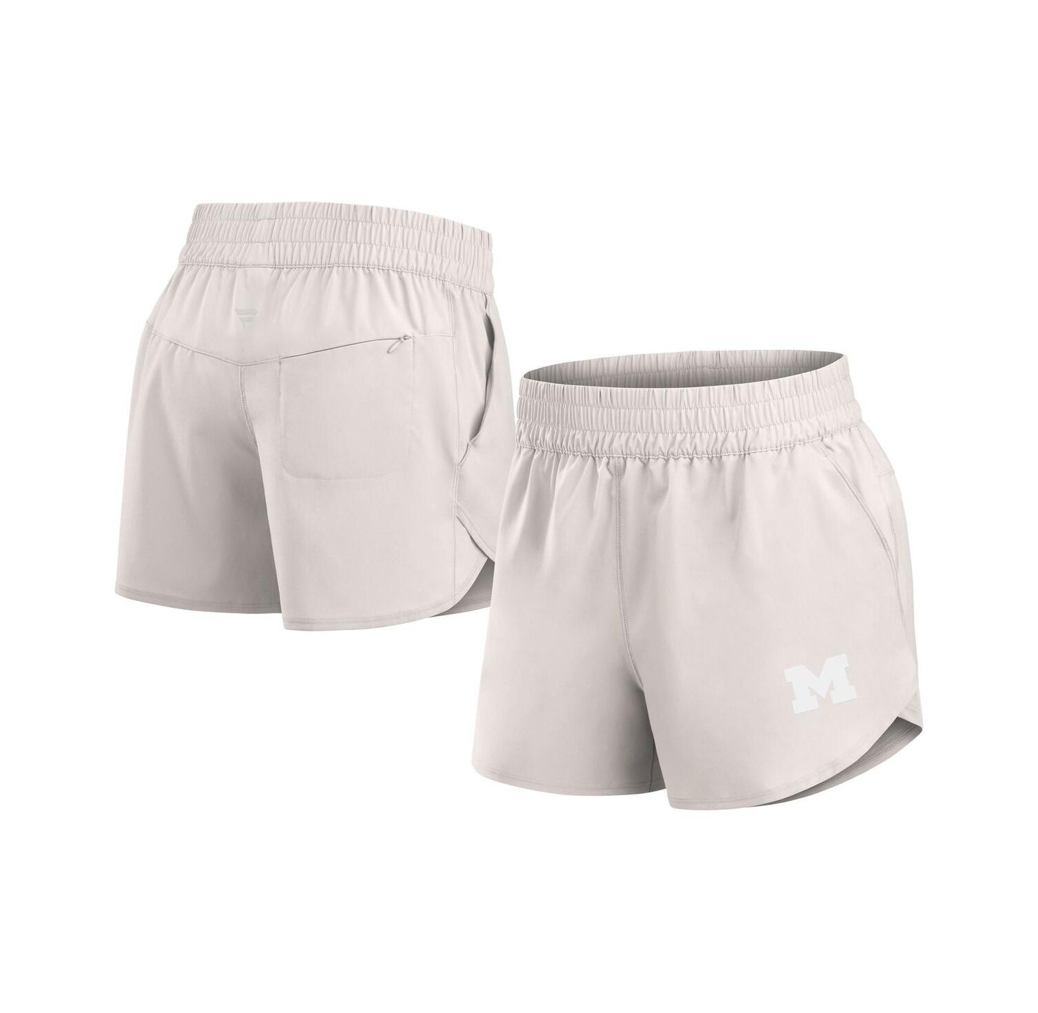 Women's White Michigan Wolverines Studio Woven Vibe Shorts