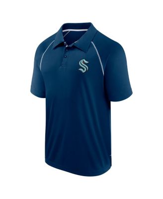 Men's Navy Seattle Kraken Raglan Strong Alone Polo