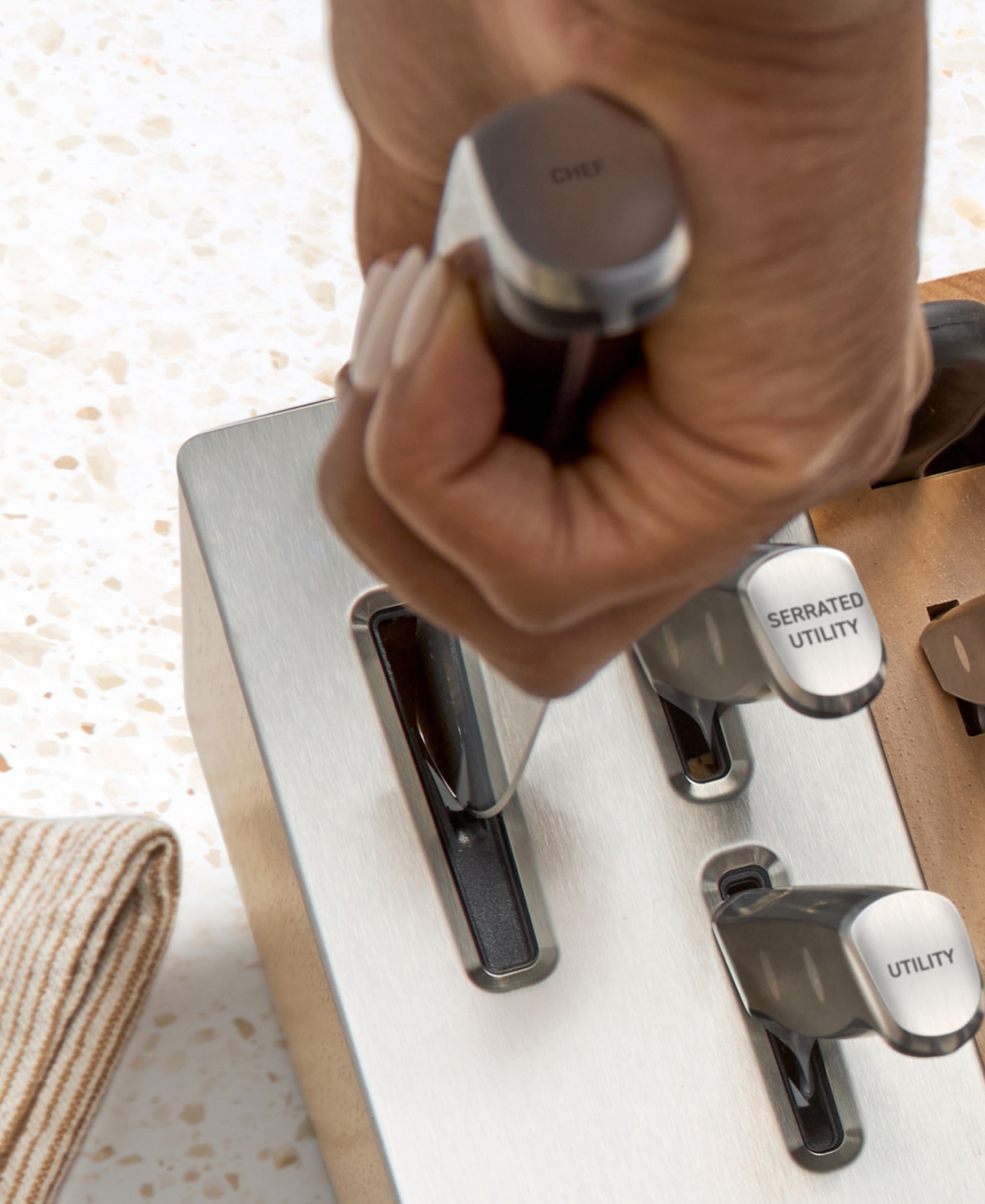 Calphalon Premier By  15-piece Knife Set With Sharpin Edgetech In No Color