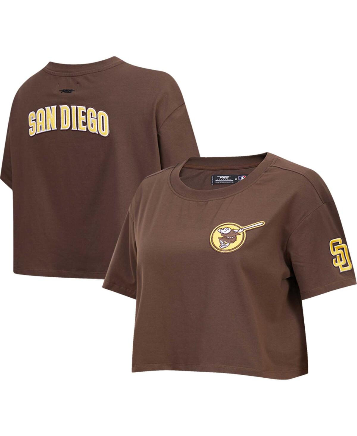 Women's Brown San Diego Padres Classic Team Boxy Cropped T-Shirt - Brown