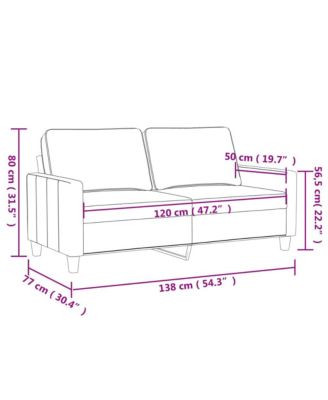 2-Seater Sofa Dark Gray 47.2" Fabric