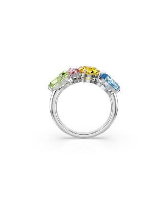 Gema Mixed Cuts, Multicolored, Rhodium Plated Cocktail Ring