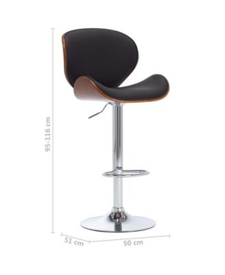 Bar Stool Black Faux Leather