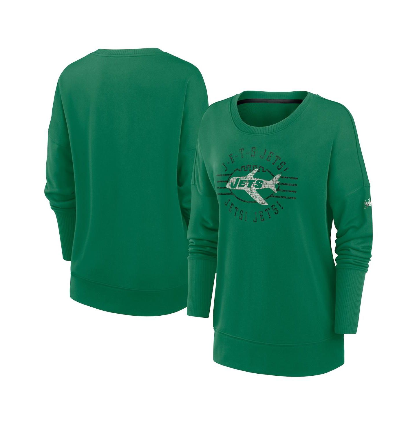 Женская толстовка Nike Green New York Jets Rewind Playback Icon Performance Pullover — фото 1