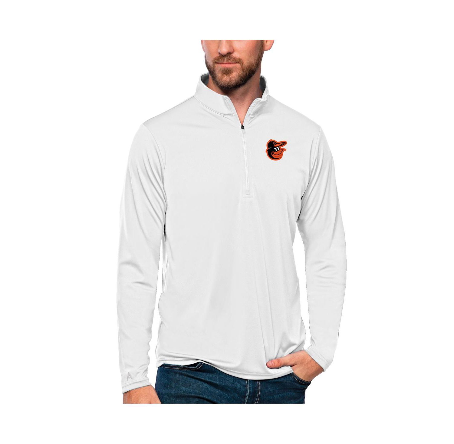 Men's White Baltimore Orioles Tribute Quarter-Zip Pullover Top