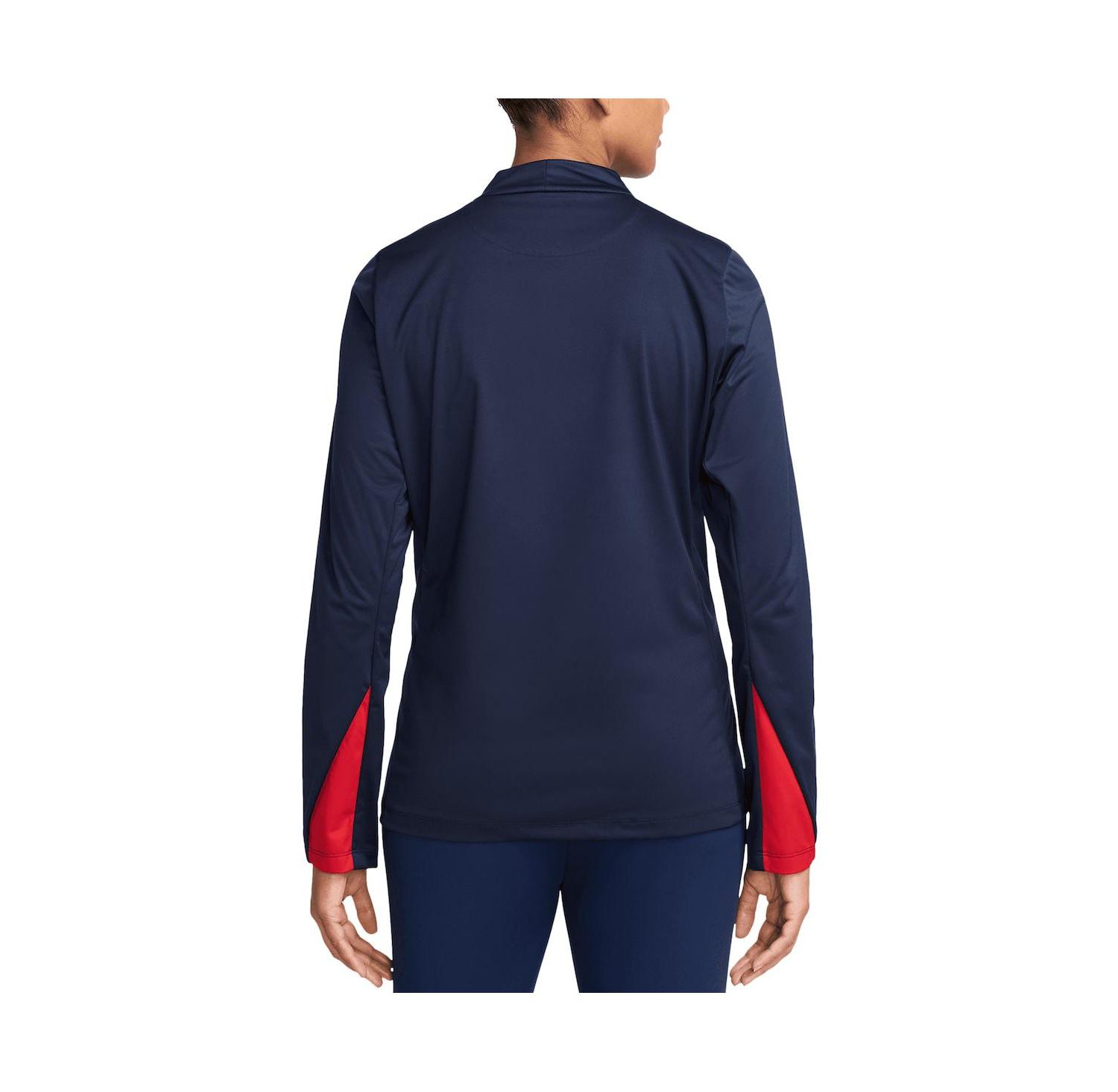 Women's Navy USMNT 2024 Strike Drill Performance Quarter-Zip Pullover Top