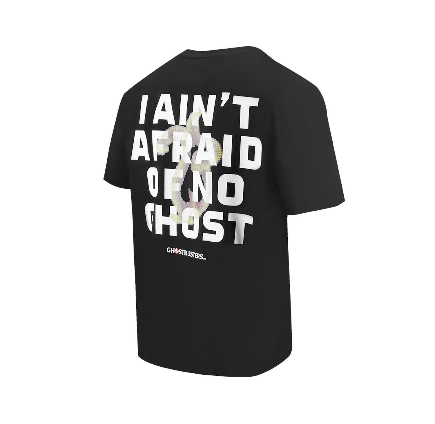 Men's and Women's Black Ghostbusters Afraid of No Ghosts Dropped Shoulder T-Shirt