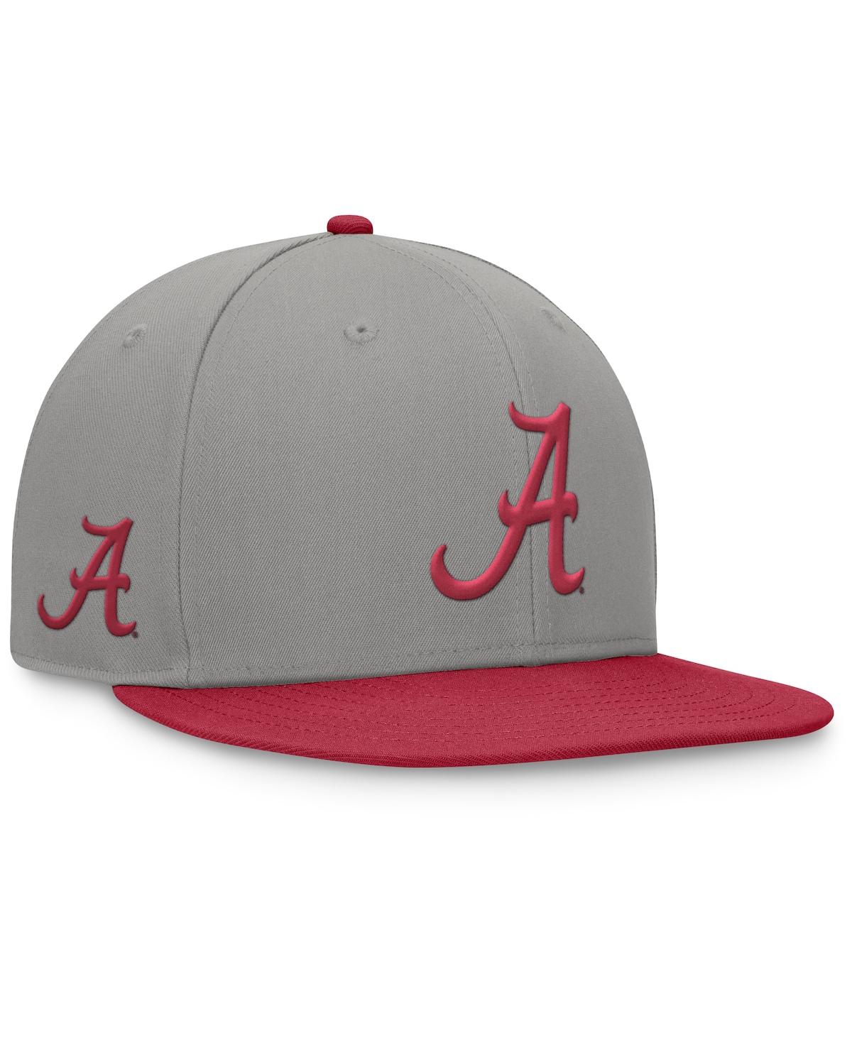 Top Of The World Men's Gray/crimson Alabama Crimson Tide Rally Two-tone Fitted Hat In Gray,crimson