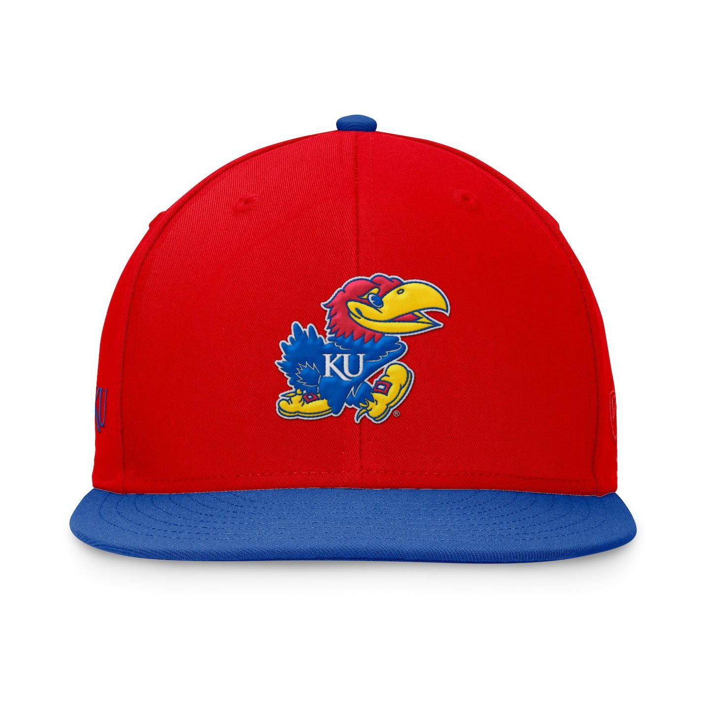 Мужская кепка Top of the World Red/Royal Kansas Jayhawks Rally Two-Tone Fitted Hat — фото 3