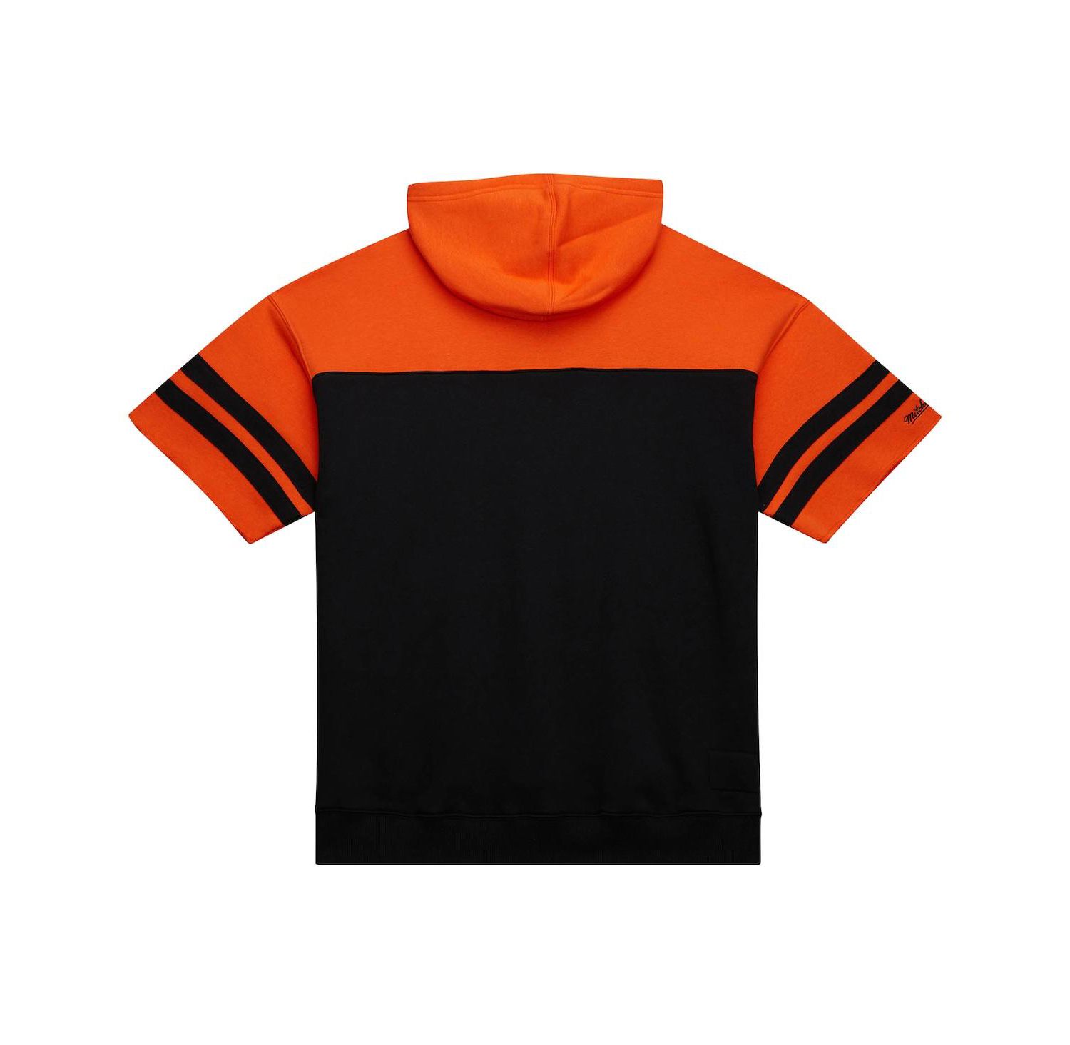 Men's Black Cincinnati Bengals Off Field Vintage Logo Short Sleeve Pullover Hoodie