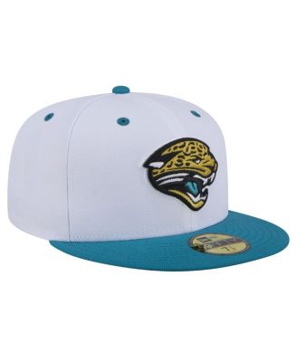 Men's White/Teal Jacksonville Jaguars Throwback Logo Flipside Two-Tone 59FIFTY Fitted Hat