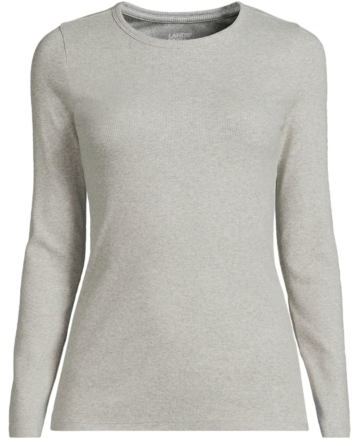 Lands' End Petite Long Sleeve Micro Rib T-Shirt