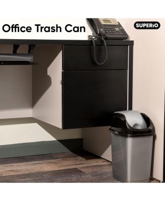 Small 2.5 Gallon Plastic Trash Can with Swing Top Lid