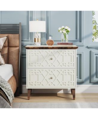 2 Drawer Lateral File Cabinet, Office Filing Cabinet for A4 / Letter Size/Legal Size Files, Wood Storage Cabinet Printer Stand