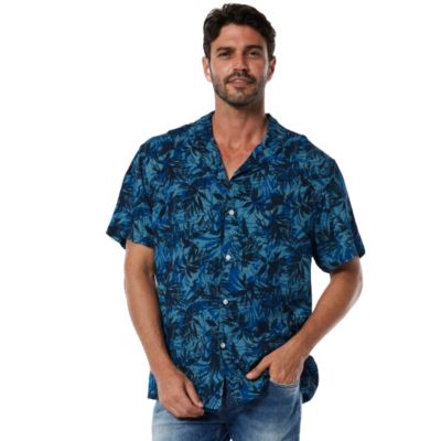Mens Casual Button-Down Hawaiian Short Sleeve Shirt