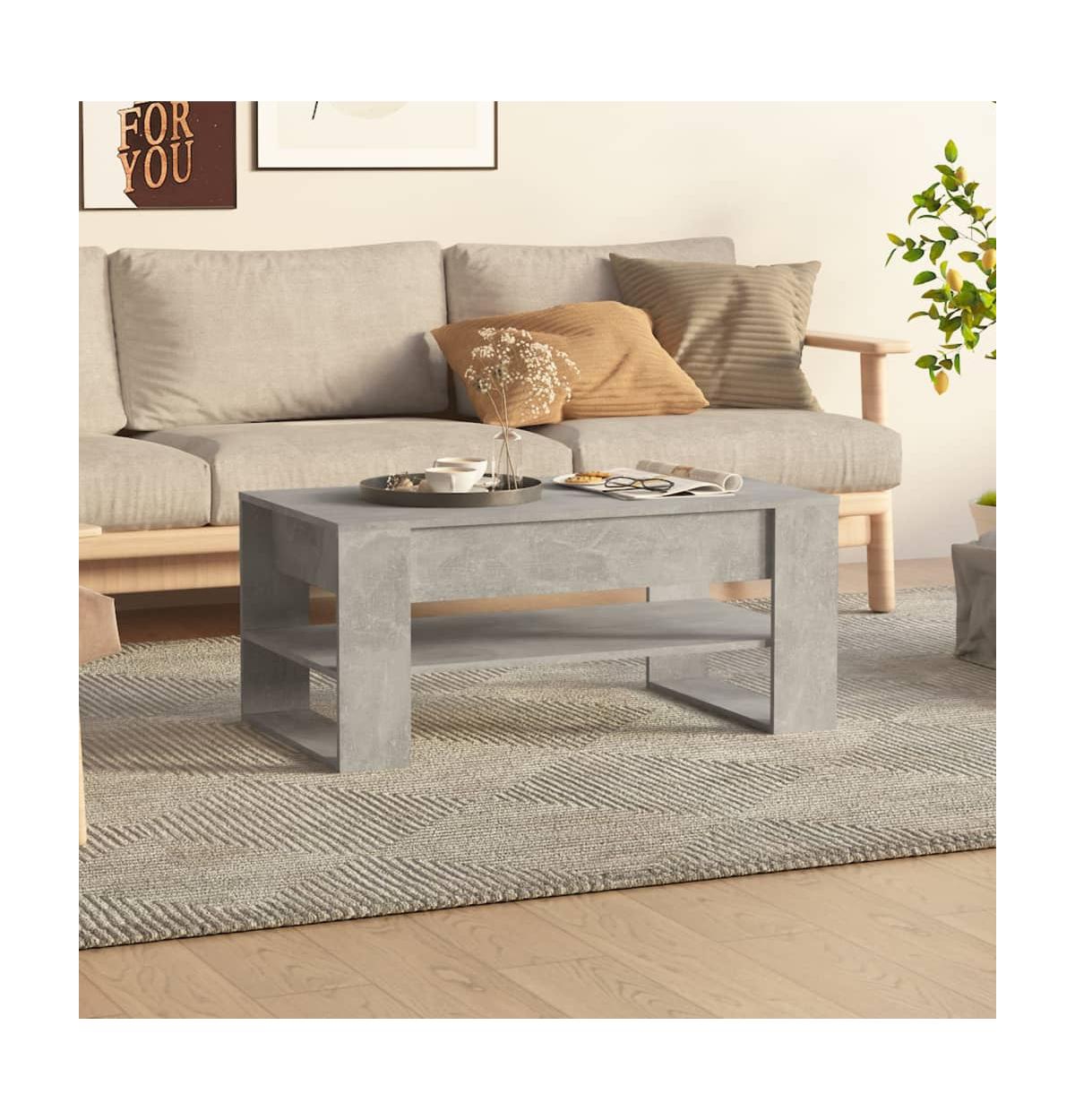 vidaXL Coffee Table Concrete Gray 40.2