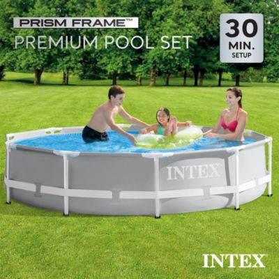 10'x30" Prism Metal Frame Round Outdoor Above Ground Swimming Pool, No Pump