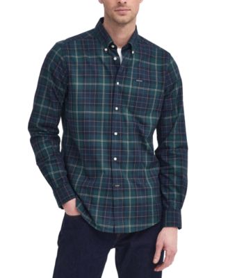 Barbour - Men's Wetheram Tailored-Fit Tartan Button-Down Twill Shirt