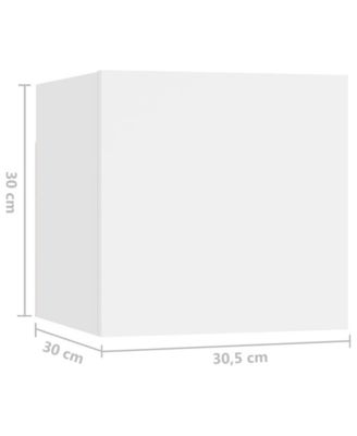 Bedside Cabinet White 12"x11.8"x11.8" Engineered Wood