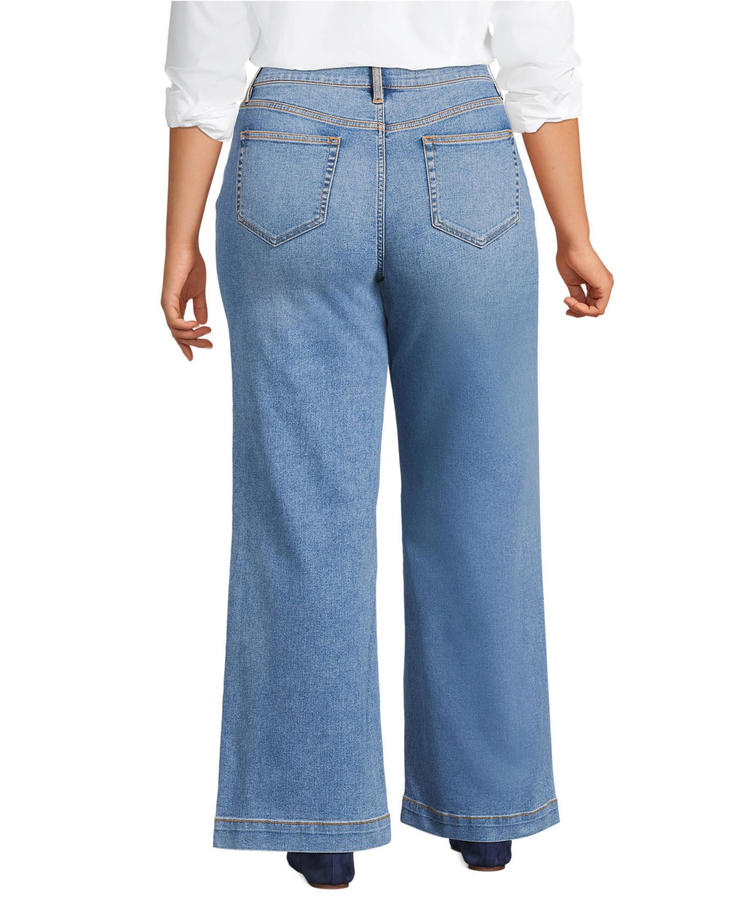Women's Recover High Rise Wide Leg Blue Jeans