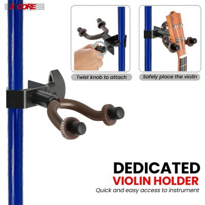 Music Stand For Sheet Music Height Adjustable Portable Folding Atril Para Partituras w Light Clip for Guitar Players Violinists Cellists Pianists - MUS FLD HD ACC BLU