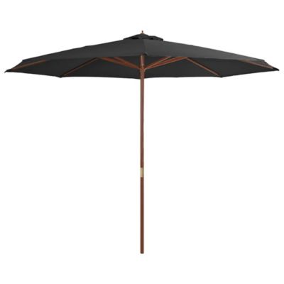 Garden Parasol with Wooden Pole 137.8" Anthracite