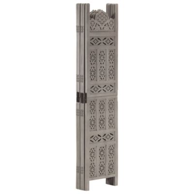 Hand Carved 5-Panel Room Divider with Solid Mango Wood Frame and Foldable Panels for Privacy and Decorative