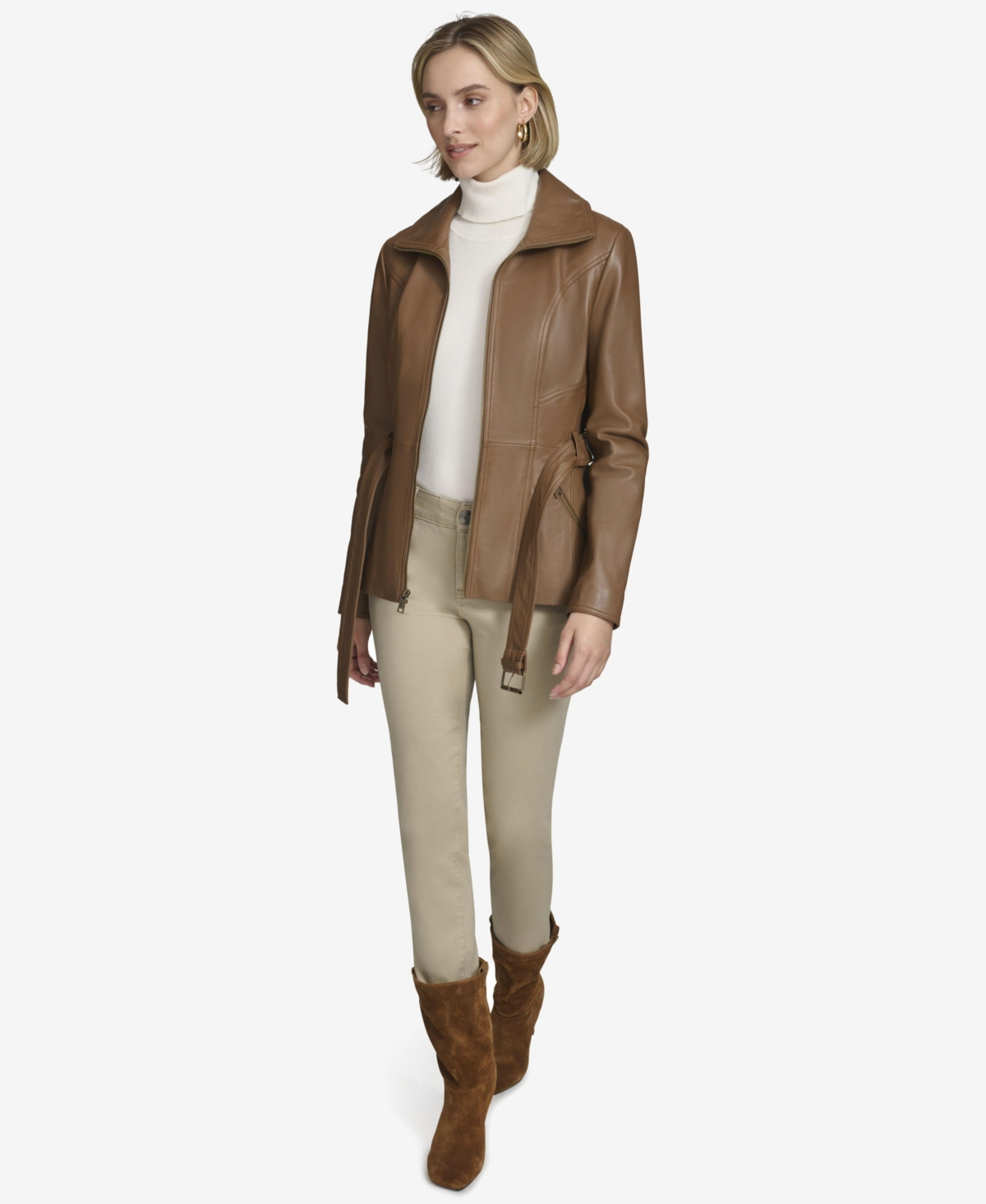 Andrew Marc Women's Tatum Belted Leather Jacket
