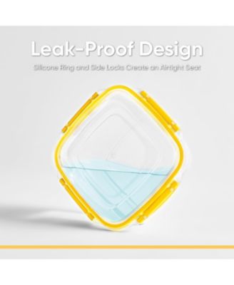 Airtight Food Storage Container with Leakproof Lid, 30 Oz, Orange