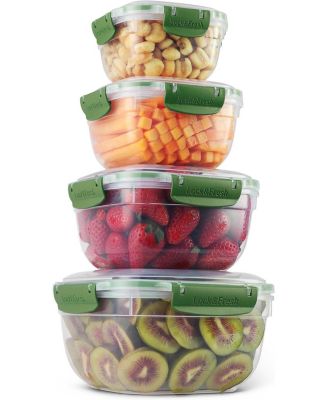 Set of 4 Airtight Food Storage Containers with Lids, Orange