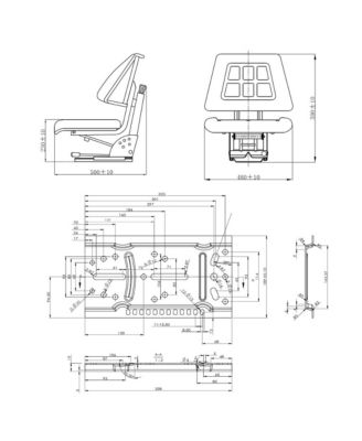 Tractor Seat with Suspension Black
