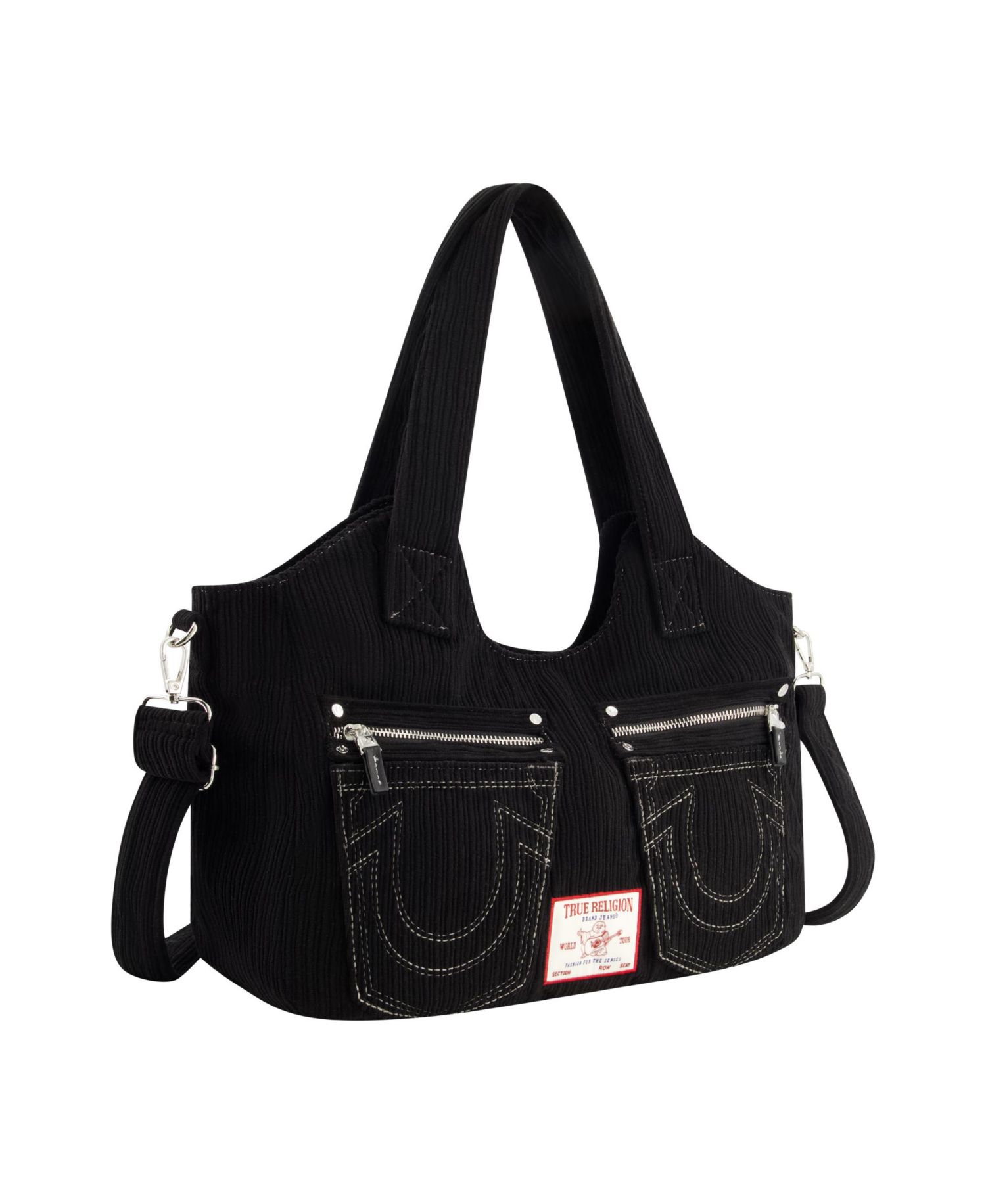Horseshoe stitch Corduroy satchel.