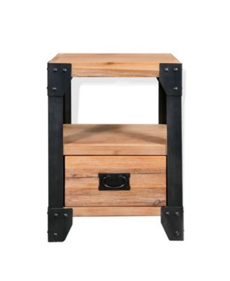 Nightstand Brushed Acacia Wood Solid Acacia Wood