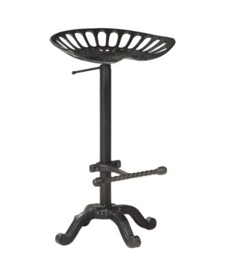 Bar Stool Black Cast Iron Counter Height Adjustable Retro