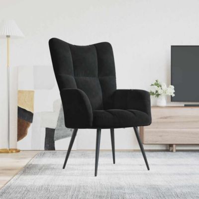 Relaxing Chair Black Velvet, Steel, Foam Ergonomic Relaxing Chair