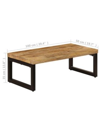 Coffee Table 39.4"x19.7"x13.8" Solid Mango Wood and Steel