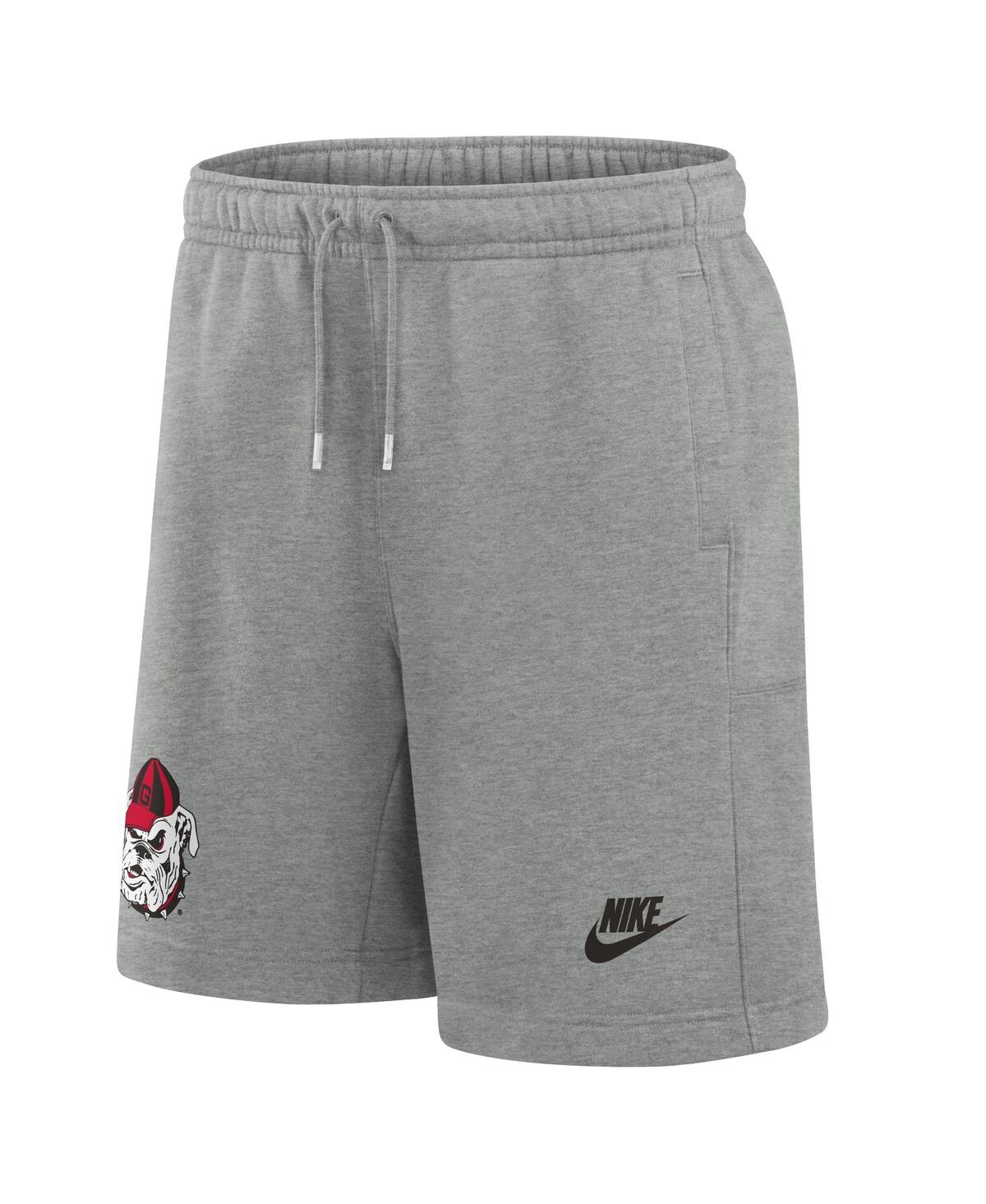 Nike Men's Heather Gray Georgia Bulldogs Legacy Essential Fleece Shorts In Heather Gray