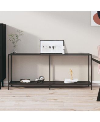 Console Table Black 70.9"x13.8"x29.7" Tempered Glass