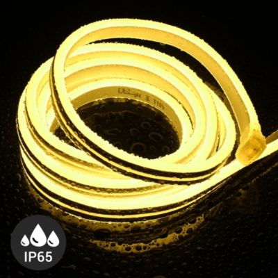 150FT Remote Control AC 110V IP65 Waterproof Cuttable Dimmable Flexible DIY DEL-D150W Warm White Neon Rope Lights