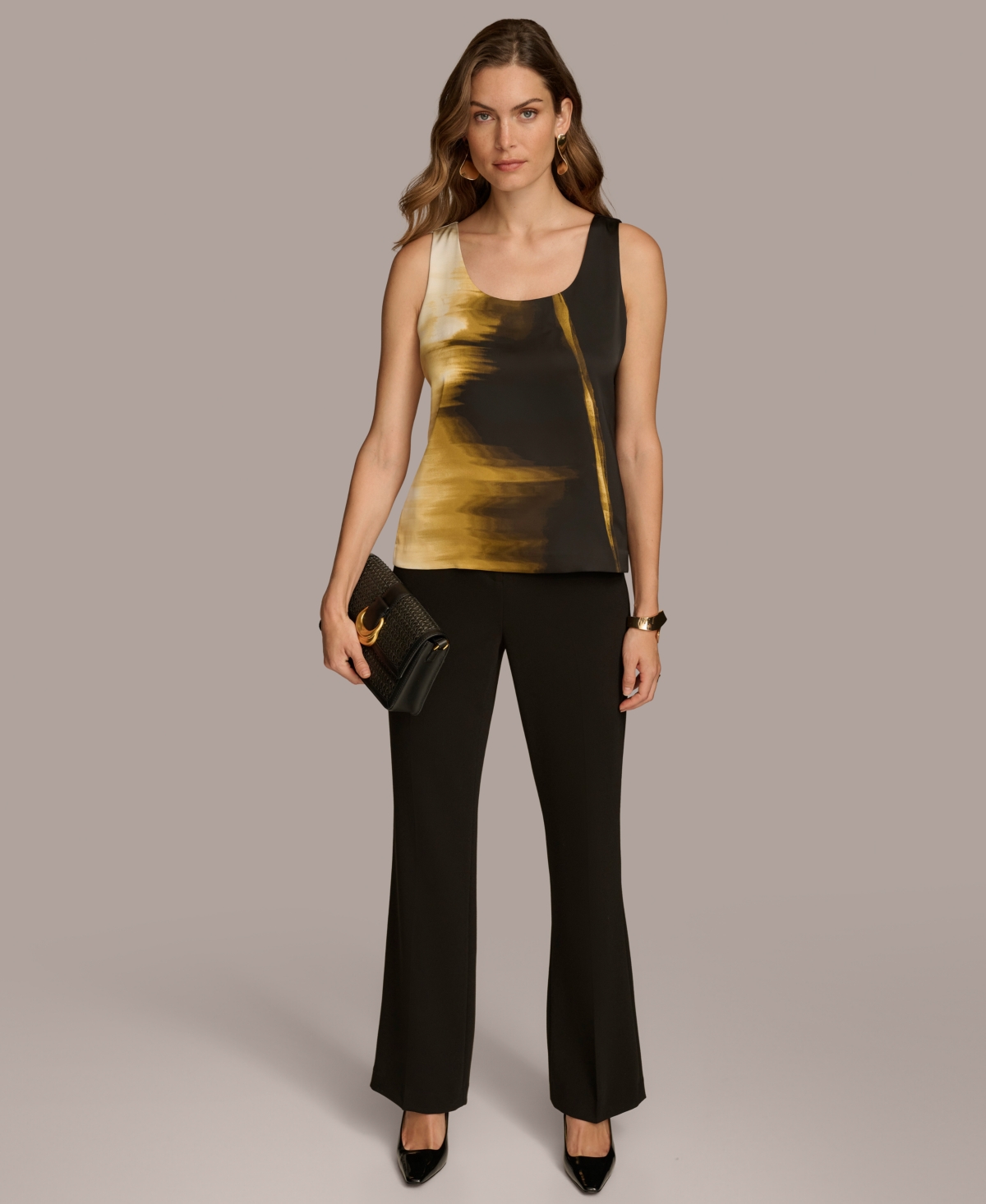 Donna Karan New York Women's Printed Scoop-Neck Tank Top
