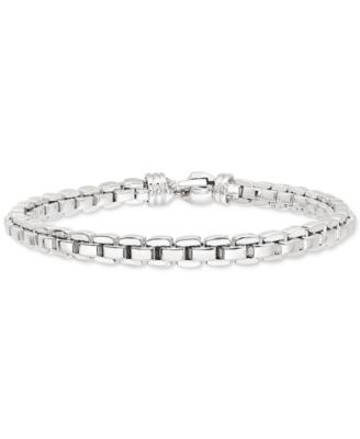 Men's Venezia Box Link Chain Bracelet in Sterling Silver